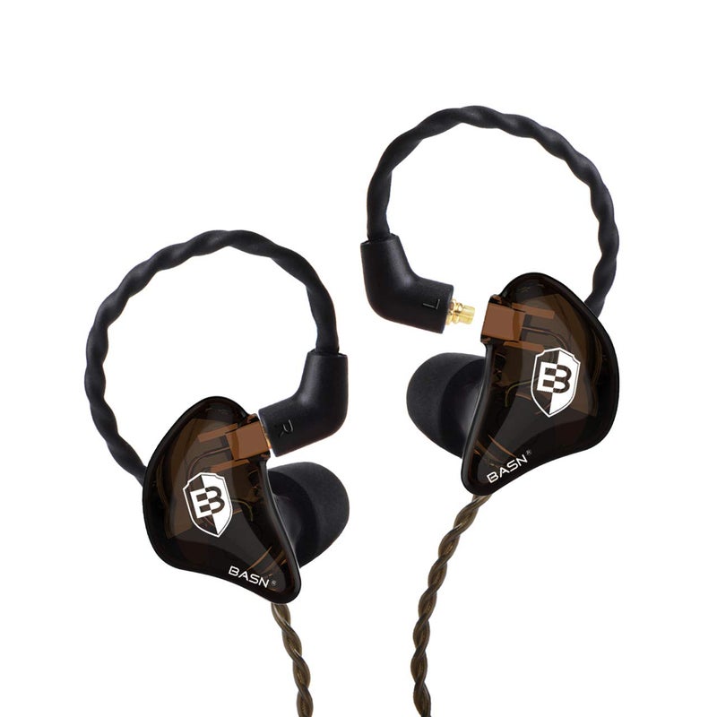 BASN in Ear Monitor Headphones for Musicians, Bsinger 2nd Generation Sound Isolating Earphones with Dual Dynamic Drivers Detachable MMCX Cable (Brown)â€¦ - Image 1